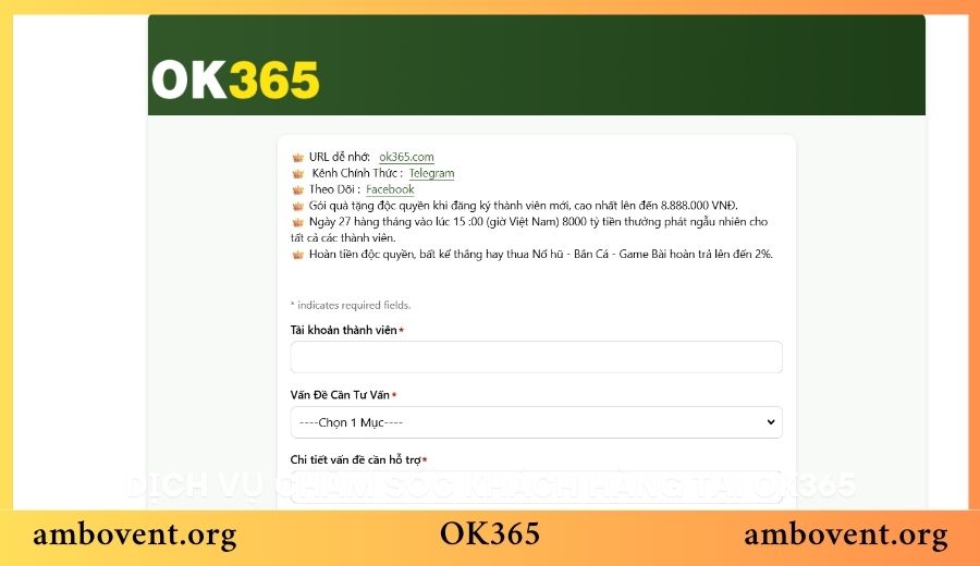 Hỏi đáp OK365 về dịch vụ chăm sóc khách hàng