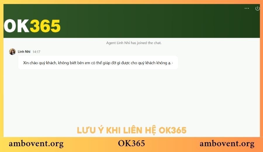 Lưu ý liên hệ OK365 mà người chơi cần nắm