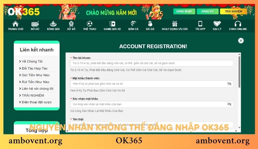 Nguyên nhân phổ biến khiến bạn không thể đăng nhập OK365
