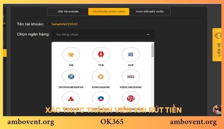 Xác thực thành viên khi rút tiền